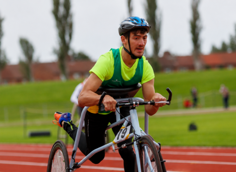 man taking part in race